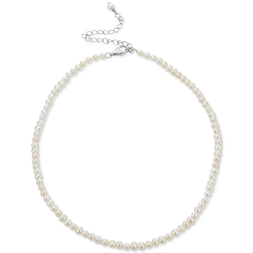 Cultured Freshwater Oval Pearl (3-4mm) Choker Necklace, 13" + 3" extender