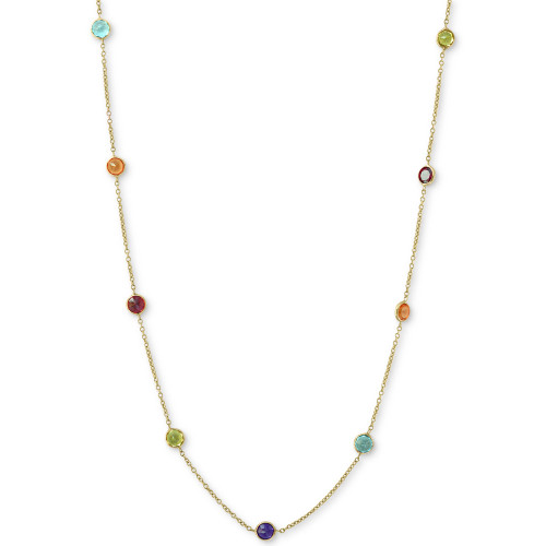EFFY® Multi-Gemstone 36" Statement Necklace (6-1/2 ct. t.w.) in 14k Gold