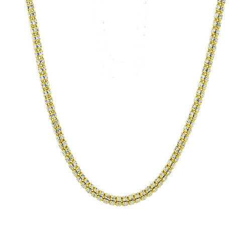 Ice Link 16" Chain Necklace in 10k Two-Tone Gold