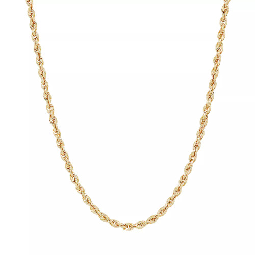 14k Gold Diamond-Cut Rope Chain 18" Necklace (2-1/2mm)