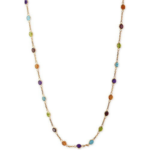 EFFY® Mosaic Collection Multi-Gemstone Link Collar Necklace (9 ct. t.w.) in 14k Gold