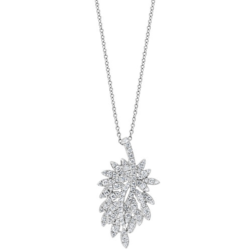 EFFY® Diamond Cluster 18" Pendant Necklace (7/8 ct. t.w.) in 14k White Gold