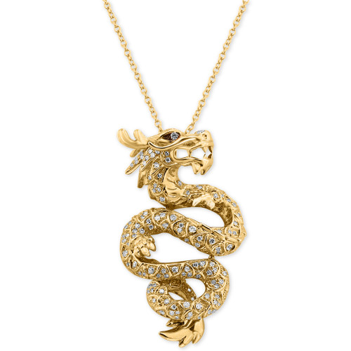 EFFY® Diamond Dragon Pendant Necklace (5/8 ct. t.w.) in 14k Gold
