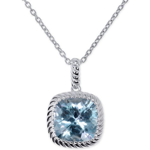 Blue Topaz 18" Pendant Necklace (8-1/2 ct. t.w.) in Sterling Silver