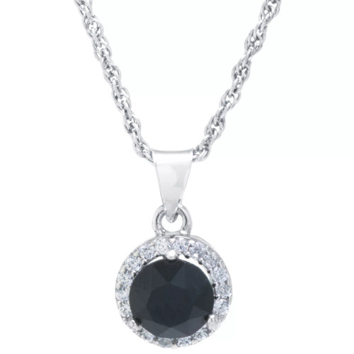 Crystal and Cubic Zirconia Halo 18" Pendant Necklace in Sterling Silver, Created for Macy's