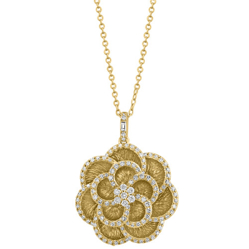 EFFY® Diamond Flower 18" Pendant Necklace (5/8 ct. t.w.) in 14k Gold
