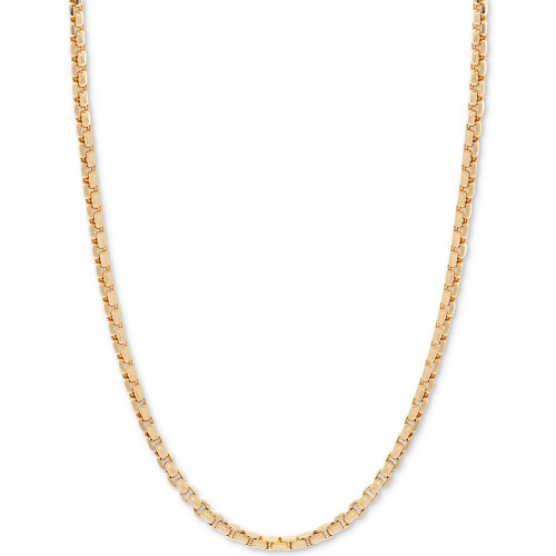 18" Round Box Link Chain Necklace (1-1/2 mm) in 14k Gold