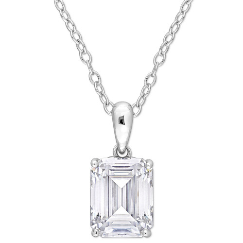 Moissanite Baguette Solitaire 18" Pendant Necklace (2-1/2 ct. t.w.) in Sterling Silver