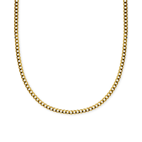 24" Curb Link Chain Necklace in Solid 14k Gold