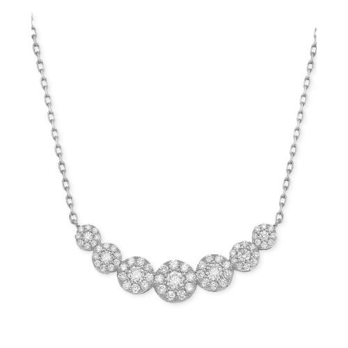 Diamond Multi Halo Collar Necklace (3/4 ct. t.w.) , 16" + 2" extender