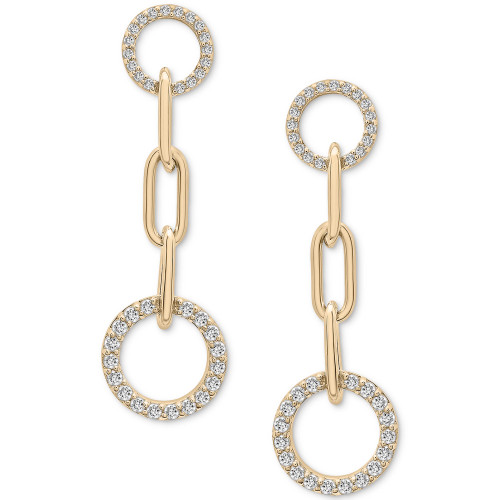 Diamond Circle Link Drop Earrings (1/2 ct. t.w.) in 14k Gold, Created for Macy's