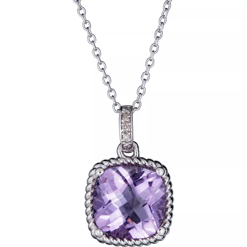 Sky Blue Topaz (3-1/2 ct. t.w.) & Diamond Accent 18" Pendant Necklace in Sterling Silver (Also in Pink Amethyst)