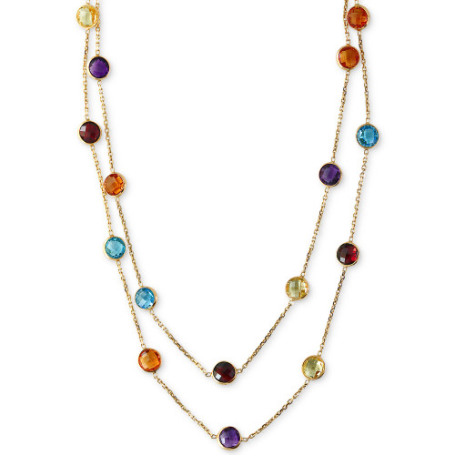 EFFY® Multistone Long 43" Strand Necklace (28-9/10 ct. t.w.) in 14k Gold