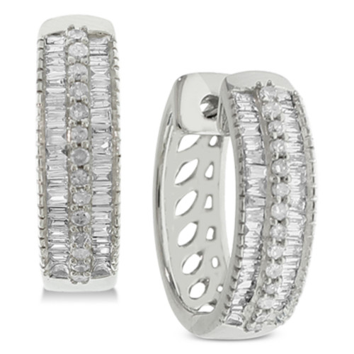 Diamond Hoop Earrings (1/2 ct. t.w.) in Sterling Silver