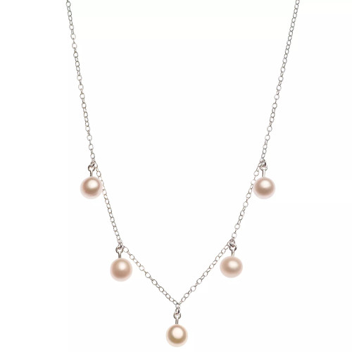 Cultured Freshwater Pearl (5mm) Dangle Collar Necklace, 16" + 2" extender