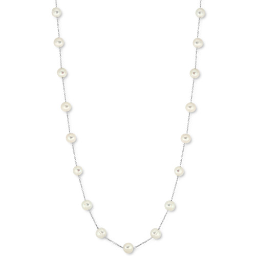 EFFY® Freshwater Pearl (7mm) 36" Statement Necklace in Sterling Silver