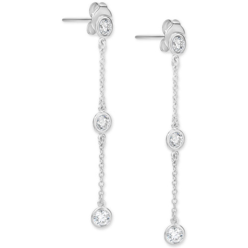Diamond Bezel Chain Drop Earrings (1/2 ct. t.w.) in 14k White Gold