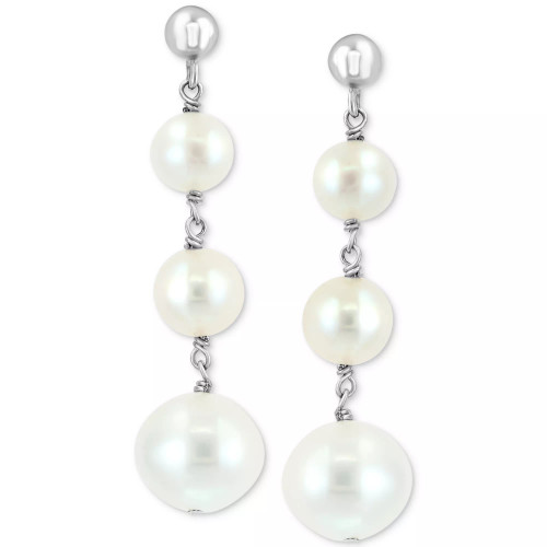 EFFY® Multicolor Freshwater Pearl (6 - 81/2mm) Graduated Drop Earrings in Sterling Silver (Also available in Freshwater Pearl)