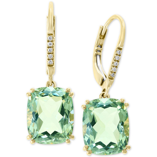 EFFY® Green Quartz (8-1/3 ct. t.w.) & Diamond Accent Drop Earrings in 14k Gold