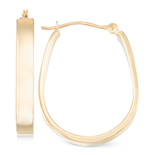 Polished Pear-Shape Hoop Earrings in 10k Gold