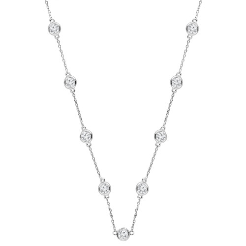 Lab Grown Diamond Statement Necklace (6 ct. t.w.) in 14k White Gold, 18" + 4" extender
