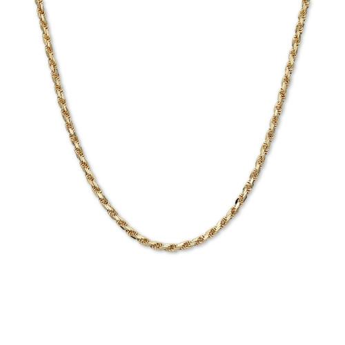 Diamond Cut Rope 22" Chain Necklace (4mm) in 14k Gold, Made in Italy