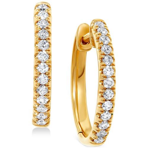 Diamond Small Hoop Earrings (3/8 ct. t.w.), 0.6"