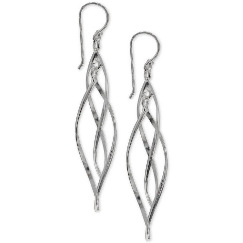 Pointed Twist Drop Earrings in Sterling Silver, Created for Macy's
