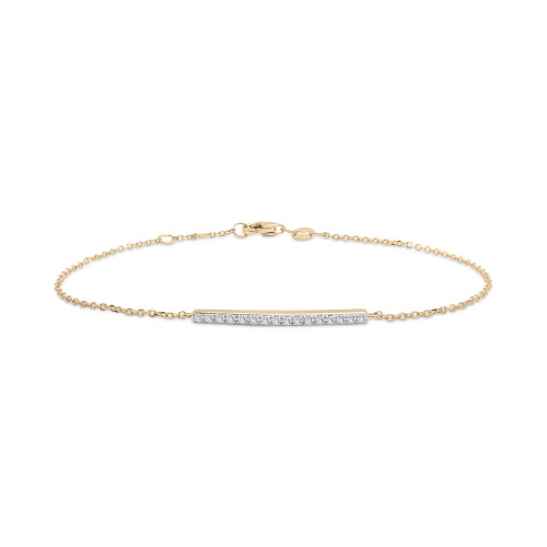 Diamond Bar Bracelet (1/10 ct. t.w.) in 14k Gold, Created for Macy's