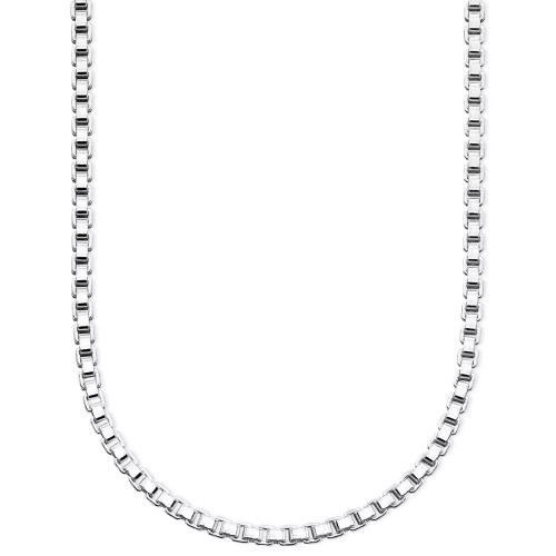 Sterling Silver Chain Necklace, 18" Box Chain