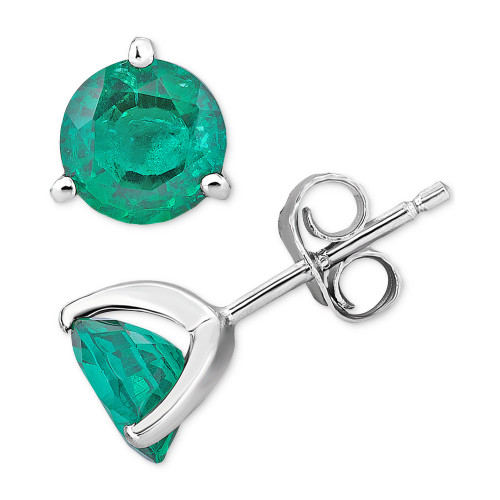 Lab-Created Emerald Stud Earrings (2-1/3 ct. t.w.) in Sterling Silver