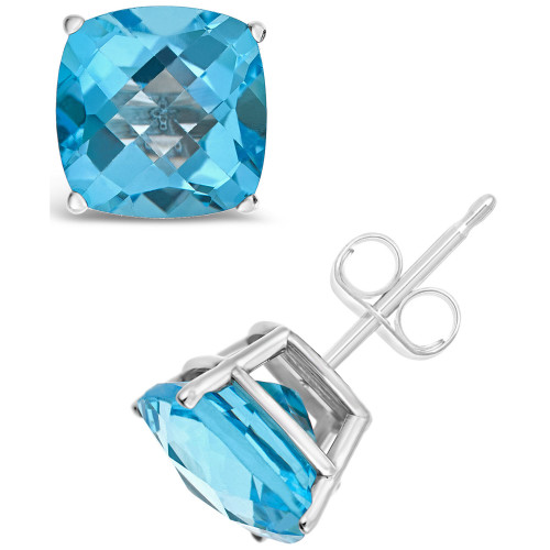 Swiss Blue Topaz (4-3/8 ct. t.w.) Stud Earrings in Sterling Silver