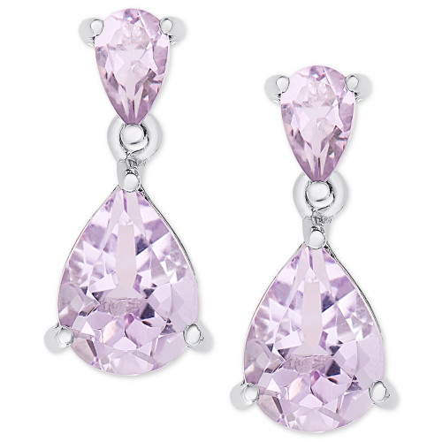 Amethyst Double Drop Earrings (2-1/4 ct. t.w.) in Sterling Silver
