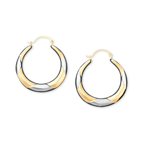 10k Two-Tone Gold Hoop Earrings