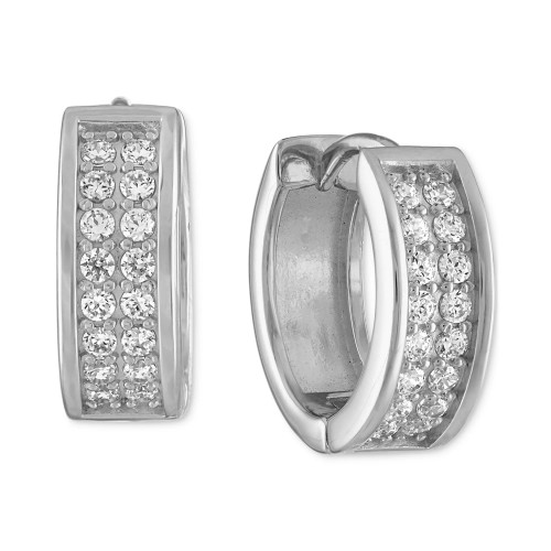 Cubic Zirconia Small Huggie Hoop Earrings, 1/2", Created for Macy's