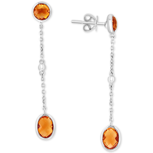 EFFY® Citrine & Amethyst Drop Earrings (2-5/8 ct. t.w.) in Sterling Silver