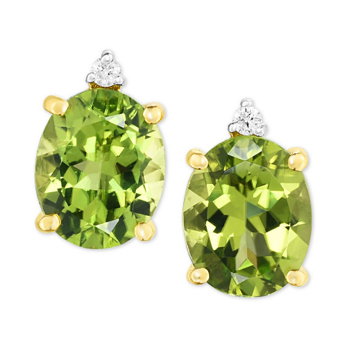 Peridot (5 ct. t.w.) & Diamond Accent Drop Earrings in 14k Gold