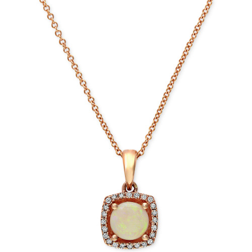 Aurora by EFFY® Opal (3/4 ct. t.w.) and Diamond Accent Pendant in 14k Rose Gold