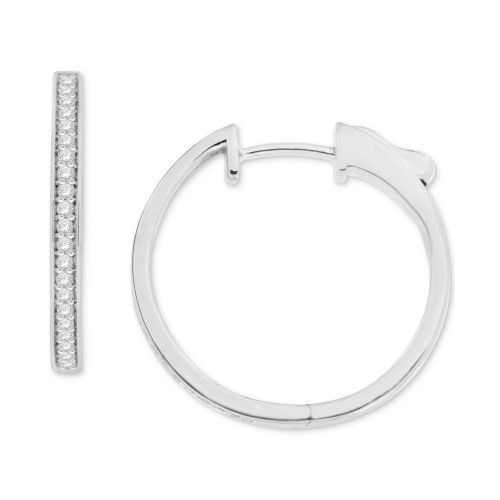 Diamond Small Hoop Earrings (1/4 ct. t.w.) in Sterling Silver, 0.94