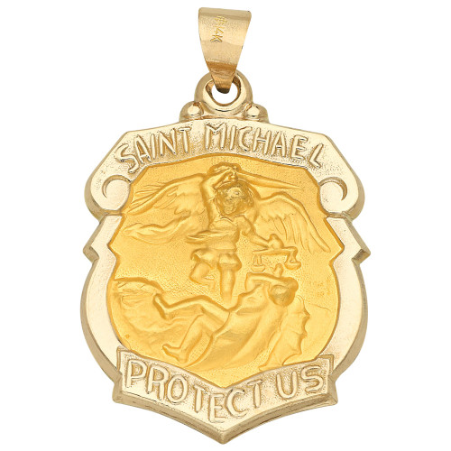 Saint Michael Pendant in 14k Yellow Gold