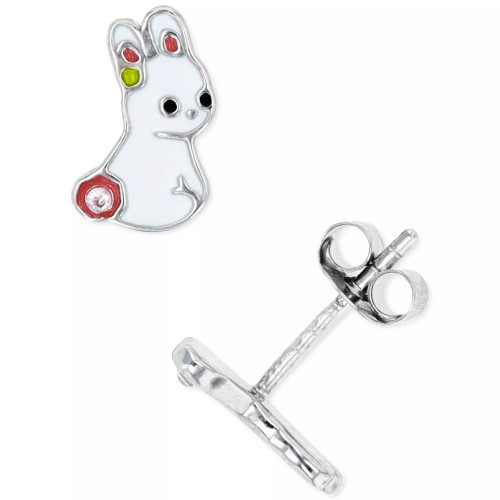 Bunny Stud Earrings in Sterling Silver or 14k Gold over Sterling Silver