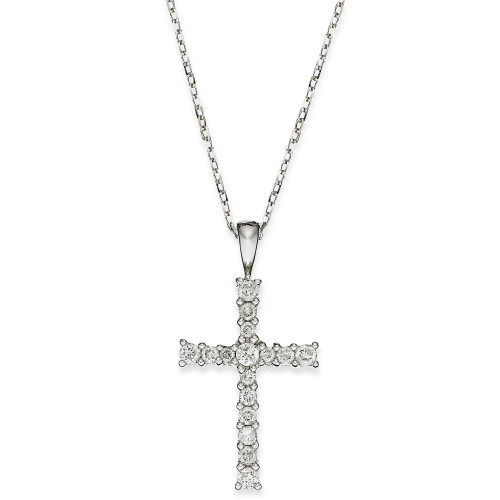 Diamond Cross Pendant Necklace in 14k Gold (1/4 ct. t.w.)