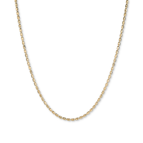 Textured Barrel Link 18" Chain Necklace in 14k Gold