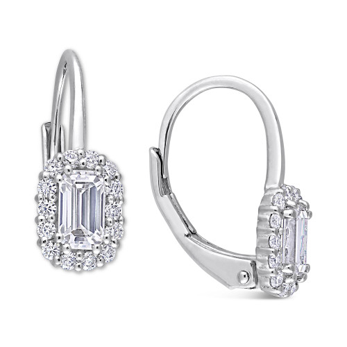 Lab-Created Moissanite Leverback Earrings (4/5 ct. t.w.) in Sterling Silver
