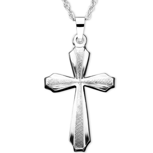 Florentine Cross Pendant in 14k White Gold
