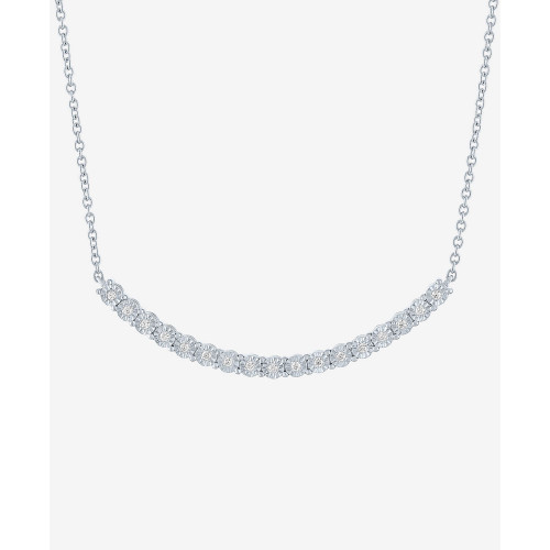 Diamond Curved Bar 18" Collar Necklace (1/10 ct. t.w.) in Sterling Silver