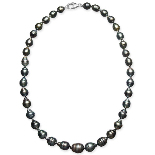Cultured Baroque Black Tahitian Pearl (7-11mm) 17-18" Collar Necklace