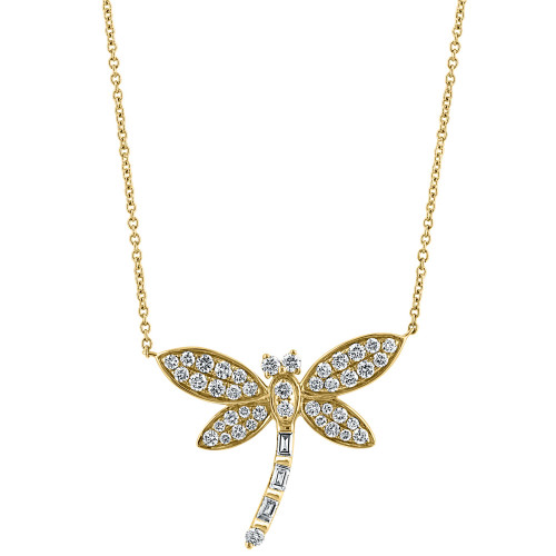 EFFY® Diamond Dragonfly 18" Pendant Necklace (3/4 ct. t.w.) in 14k Gold