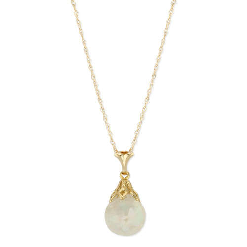 Floating Crushed Opal (1/2 ct. t.w.) Drop Necklace in 14k Yellow Gold