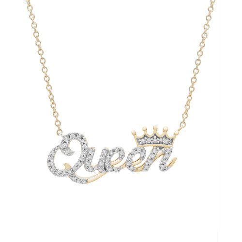 Diamond "Queen" 20" Pendant Necklace (1/6 ct. t.w.) in 14k Gold, Created for Macy's